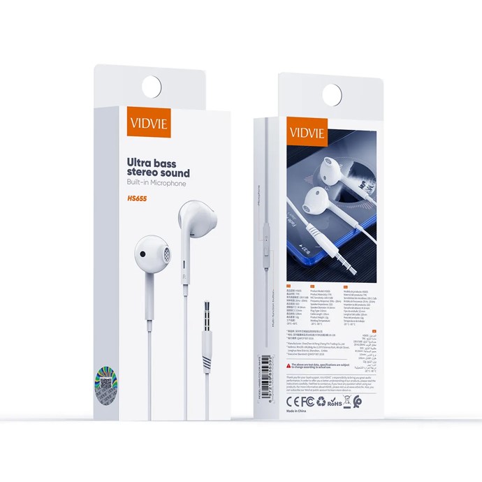 ایرفون سیمی جک 3.5 میلی متر برند ویدوی تایوان HS655